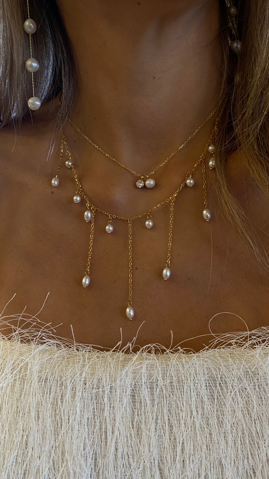 Perlas colgantes